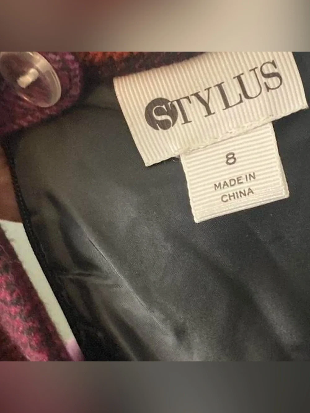 Stylus purple plaid mini skirt with zipper pockets Size 8 #plaid